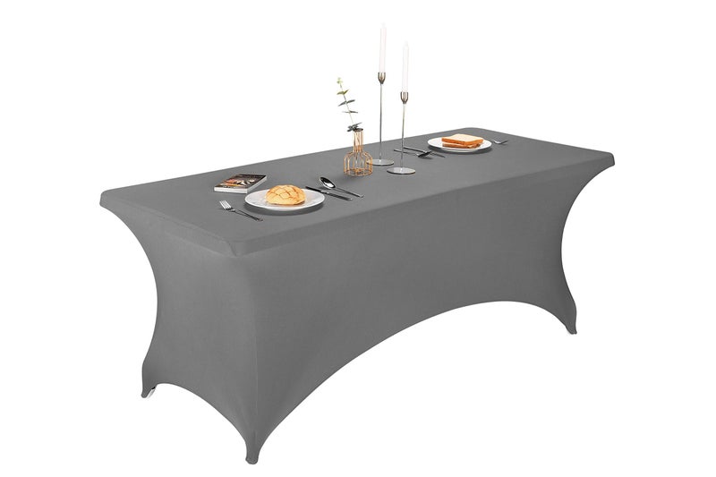 LZY Spandex Fitted Stretch Table Cover for 6 ft or 4ft or 8ft Folding Table, Rectangular Cocktail Tablecloth, Perfect for Party or Banquet - Image 1